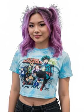 T-Shirt / My Hero Academia Teal Crop Tee / Medium / New
